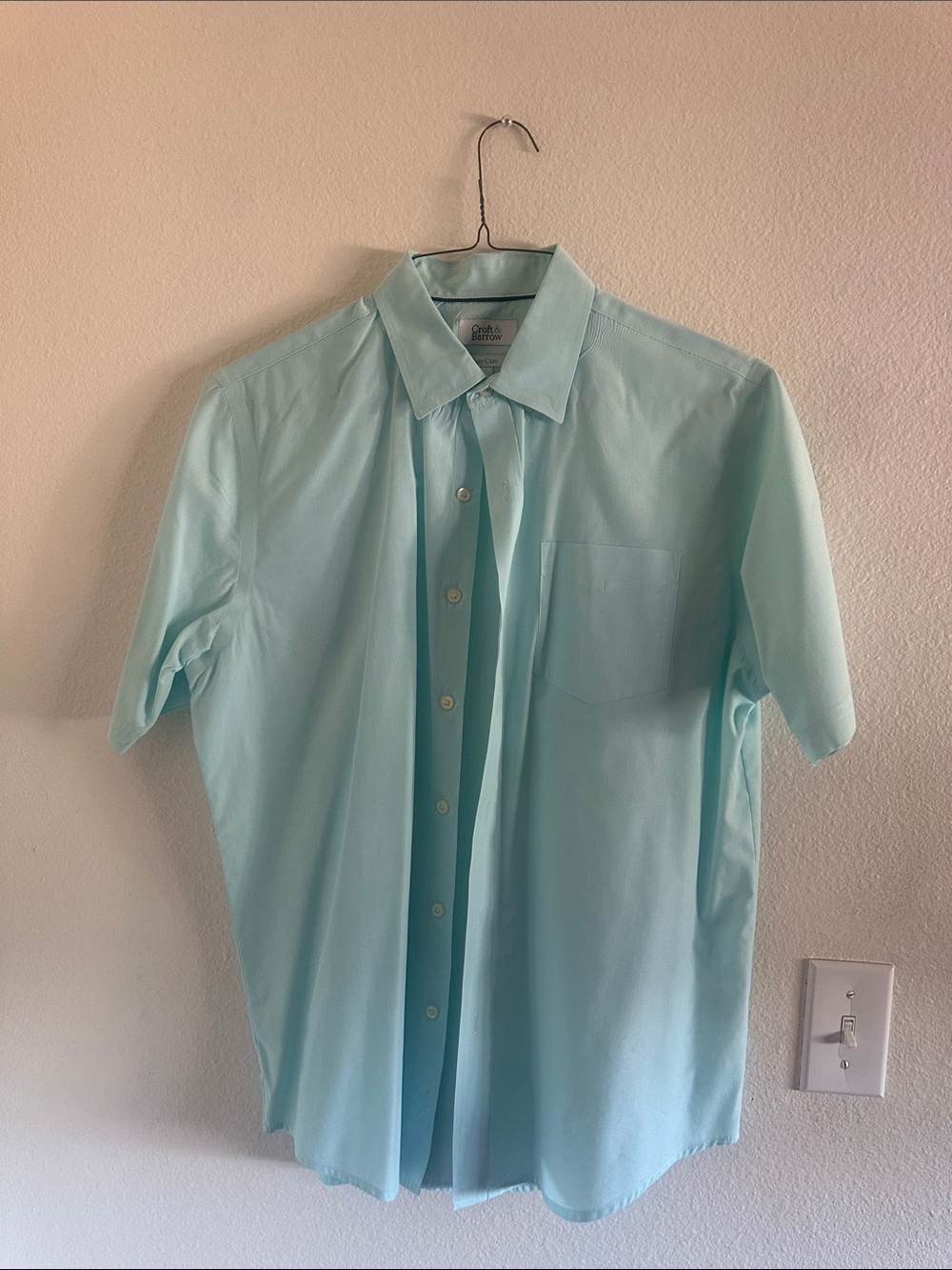 Club Room Mint Green Short-Sleeve Button-Up Shirt